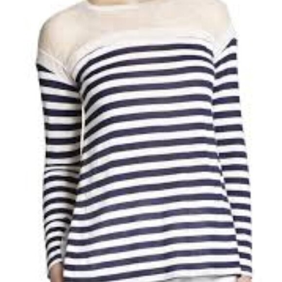 Bcbg Lexi Lace Crew Neck Top With High-Low hem - Picture 1 of 5